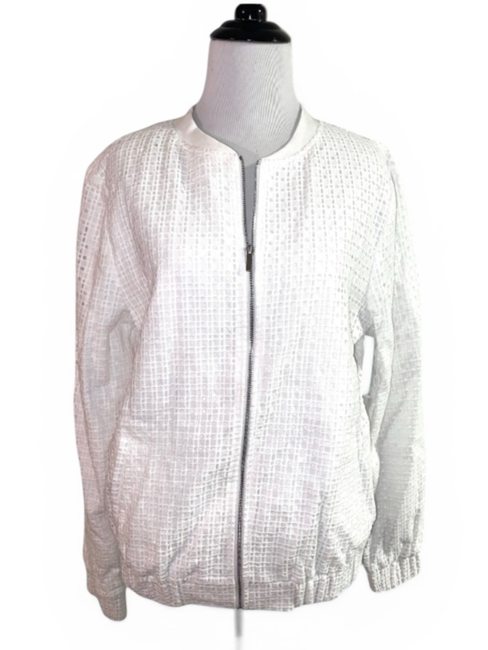 1. State jacket, NWT eyelet bomber jacket ‘at leisure’ in ‘cloud’ size large